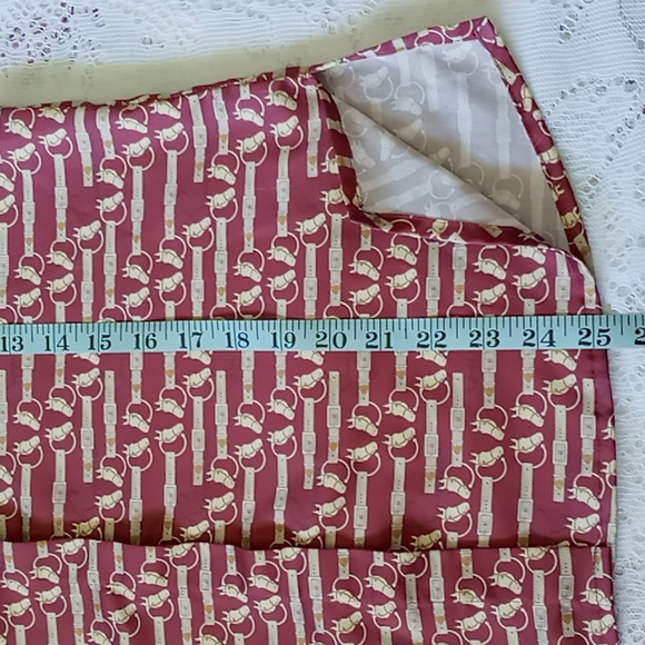 Ronner Porst Equestrian Print Long Sleeve Button Front Blouse Size 4 Rust/Tan - Picture 12 of 16